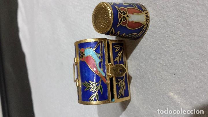 Coleccionismo de dedales: Dedal con cofre cloisonne. - Foto 5
