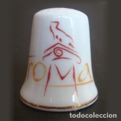 Coleccionismo de dedales: Dedal porcelana - ROMA - Foto 1