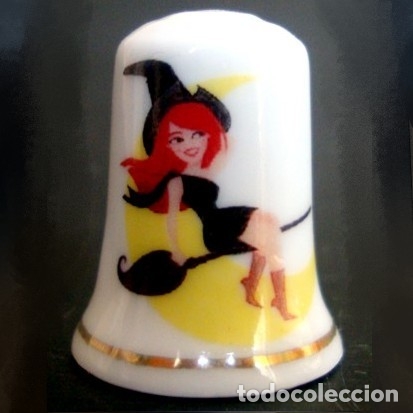 Coleccionismo de dedales: DEDAL PORCELANA - BRUJA - Foto 1