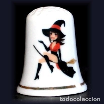 Coleccionismo de dedales: DEDAL PORCELANA - BRUJA - Foto 1