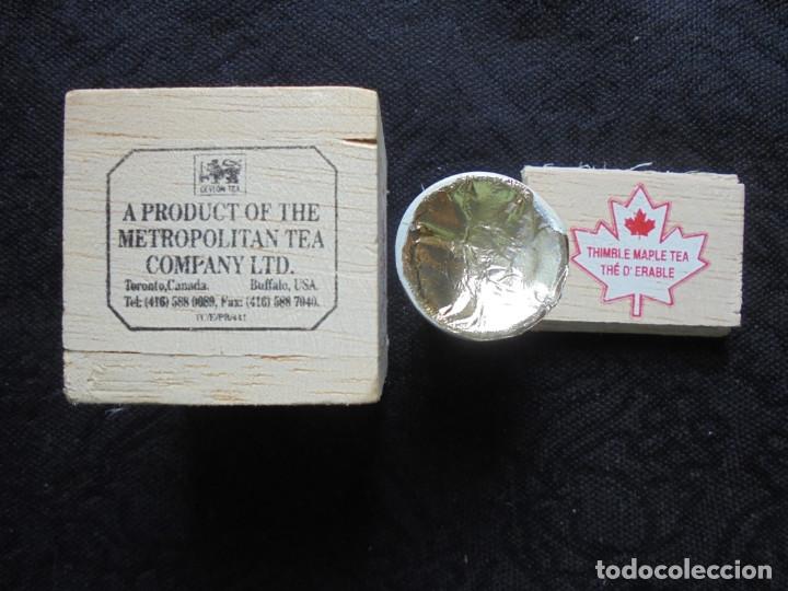 Coleccionismo de dedales: Dedal de Canada souvenir, contiene te. - Foto 3
