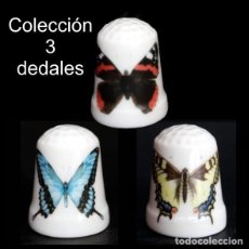 Coleccionismo de dedales: DEDAL PORCELANA - MARIPOSAS (COLECCION 3 DEDALES). Lote 289491703