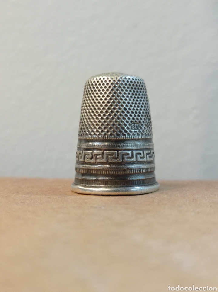 Coleccionismo de dedales: ANTIGUO DEDAL PLATA 800 TALLA 4. - Foto 2