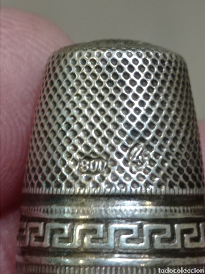 Coleccionismo de dedales: ANTIGUO DEDAL PLATA 800 TALLA 4. - Foto 10