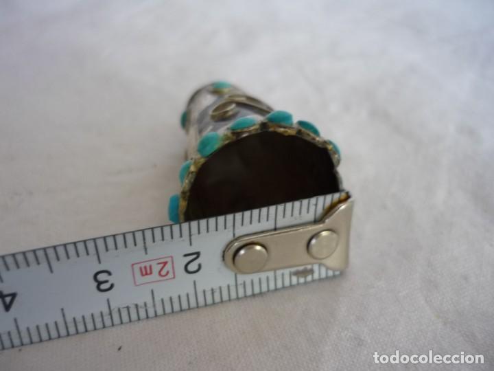 Coleccionismo de dedales: Dedal de plata contrastada con turquesas - Foto 10