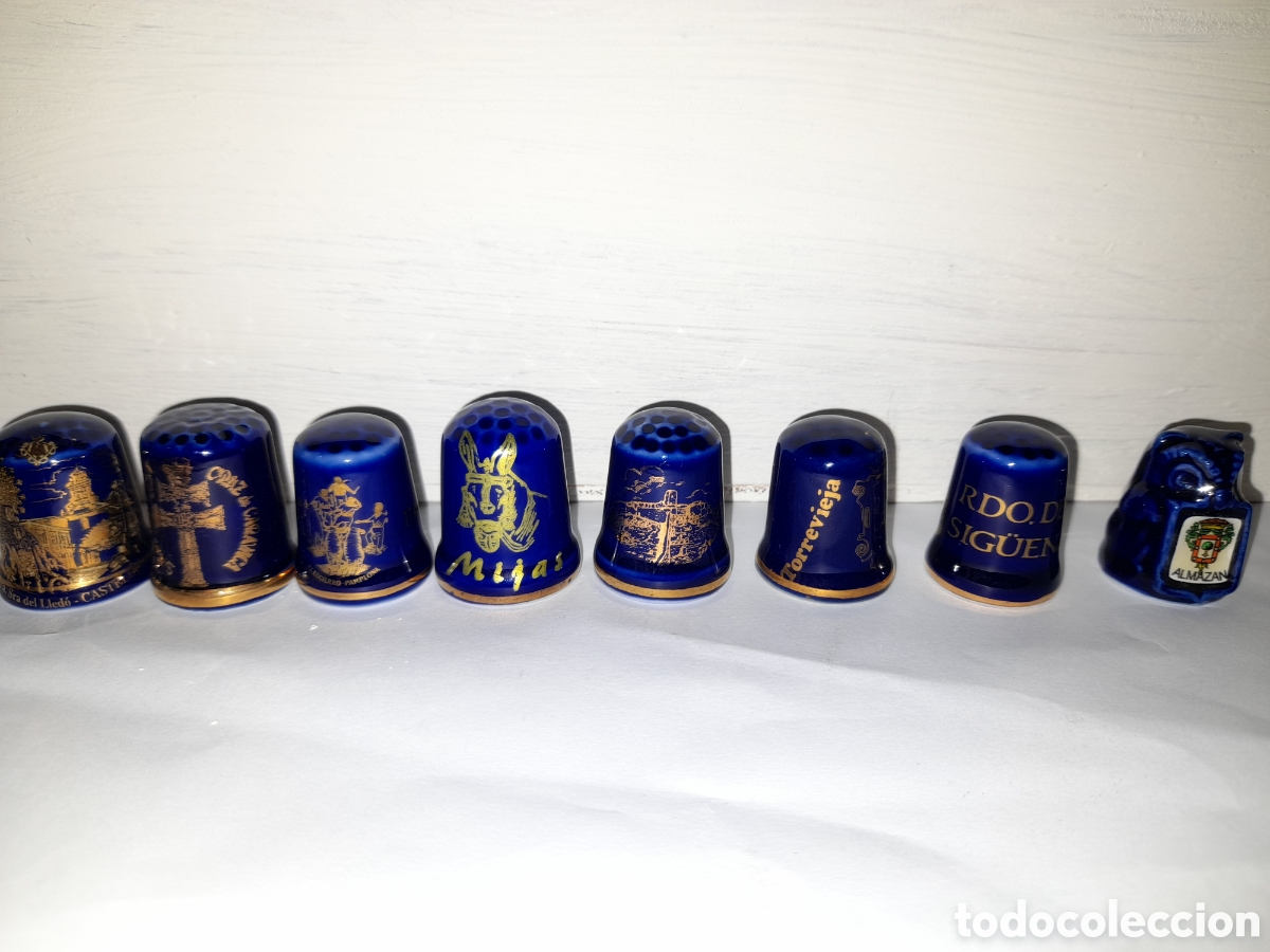 Coleccionismo de dedales: Lote 8 dedales azules - Foto 2