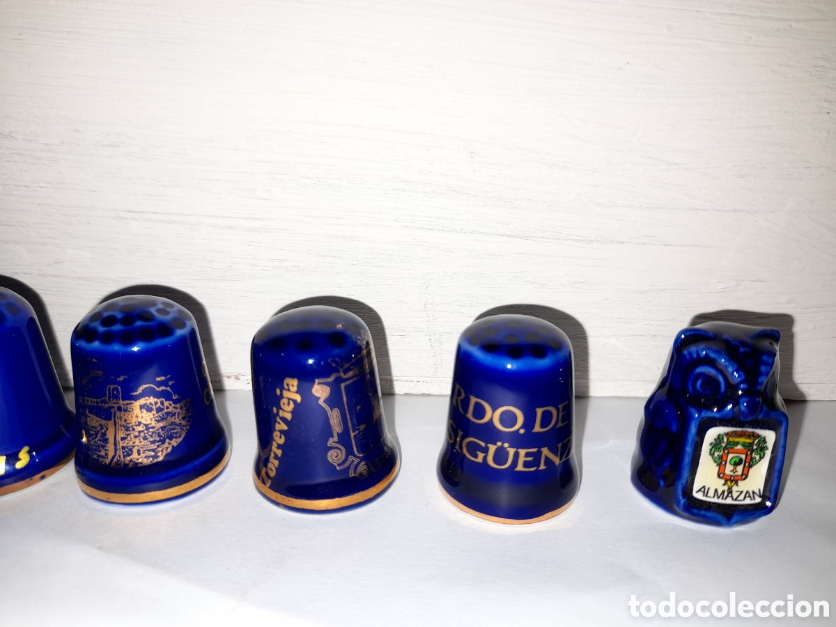 Coleccionismo de dedales: Lote 8 dedales azules - Foto 4