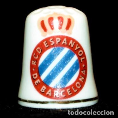 Coleccionismo de dedales: Dedal de porcelana - RCD ESPANYOL - Foto 1
