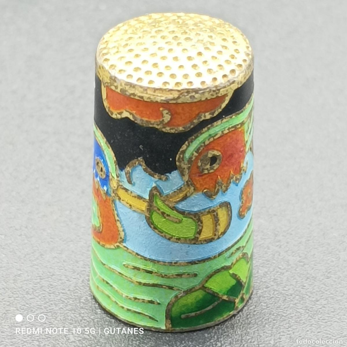 Coleccionismo de dedales: DEDAL METALICO ESMALTADO - Foto 2