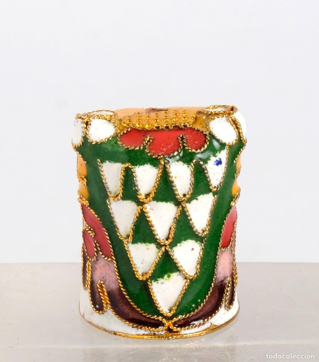 Coleccionismo de dedales: Dedal coleccionable de cloisonn&eacute; y esmalte con b&uacute;ho. NUEVO - Foto 3