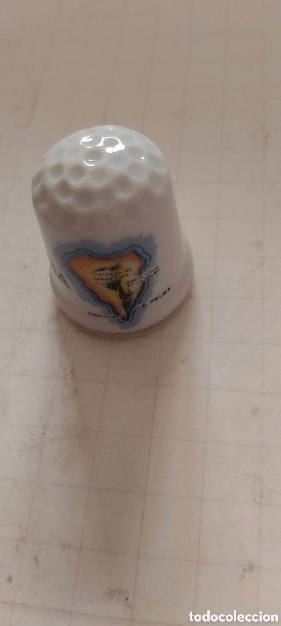 Coleccionismo de dedales: DEDAL DE PORCELANA DE LA ISLA DE LA PALMA. - Foto 1