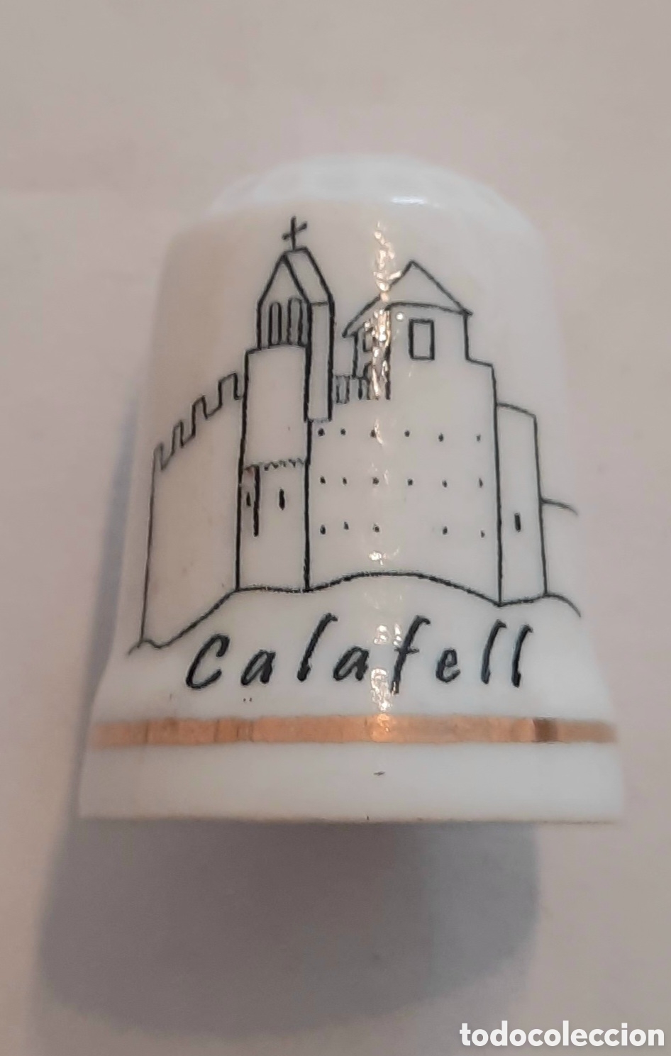Coleccionismo de dedales: Dedal porcelana. Calafell - Foto 2