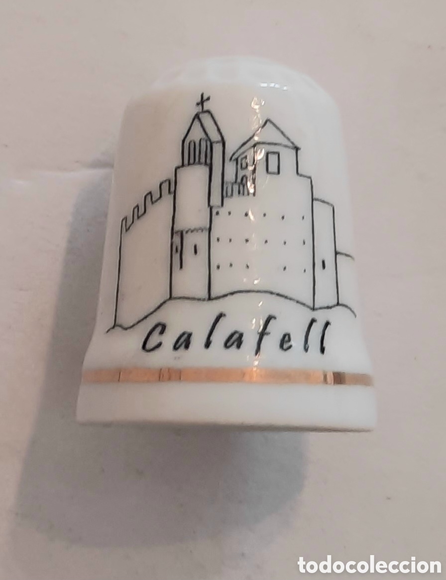 Coleccionismo de dedales: Dedal porcelana. Calafell - Foto 1