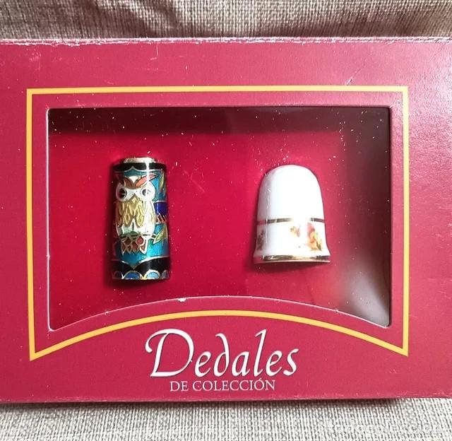 Coleccionismo de dedales: 2 Dedales Colecci&oacute;n B&uacute;ho y Flor - Foto 1