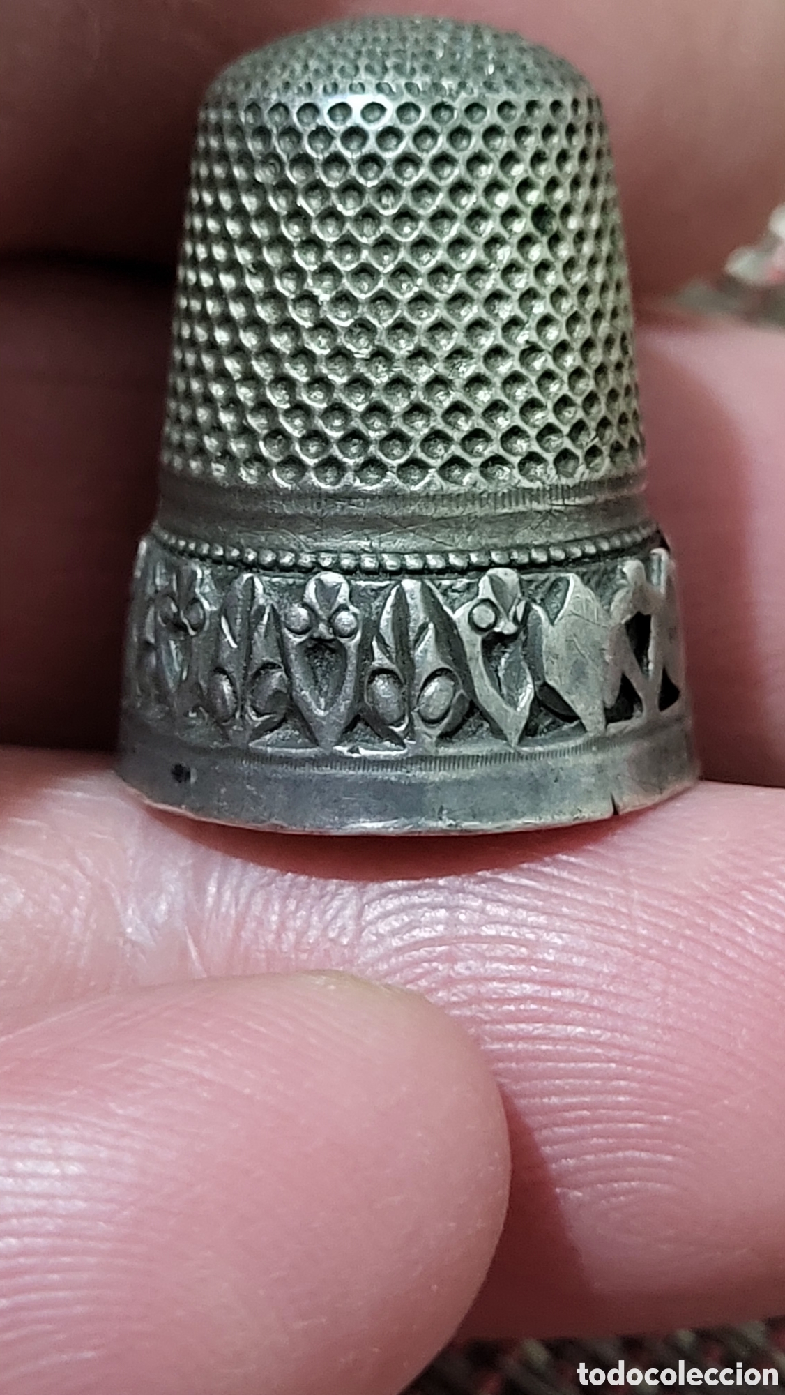 Coleccionismo de dedales: Antiguo dedal de plata - Foto 1