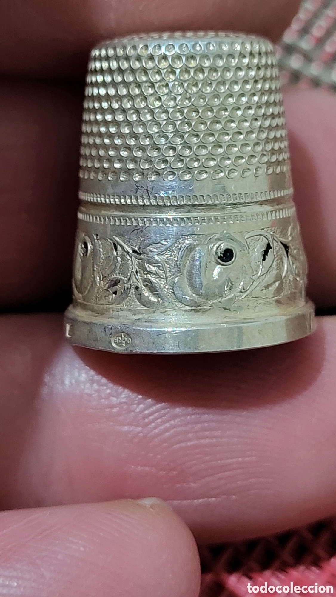 Coleccionismo de dedales: Antiguo dedal de plata - Foto 3