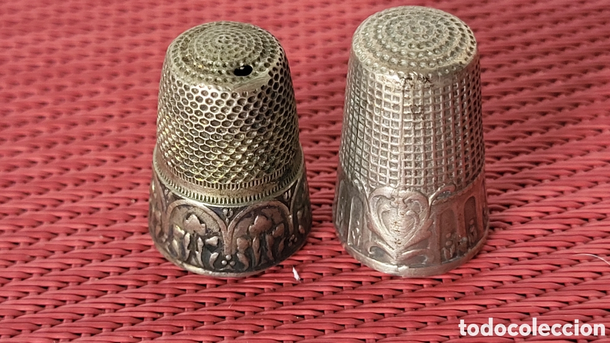 Coleccionismo de dedales: Antiguos dedales plata - Foto 1