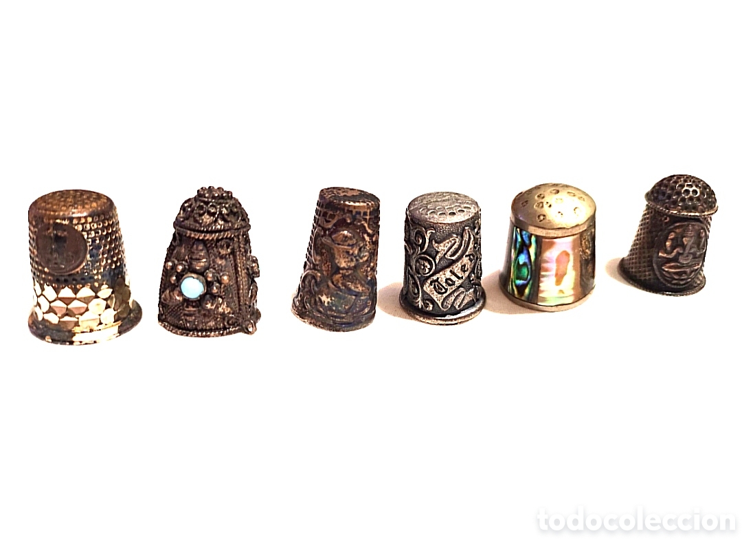 Coleccionismo de dedales: Lote de 6 dedales de plata - Foto 1