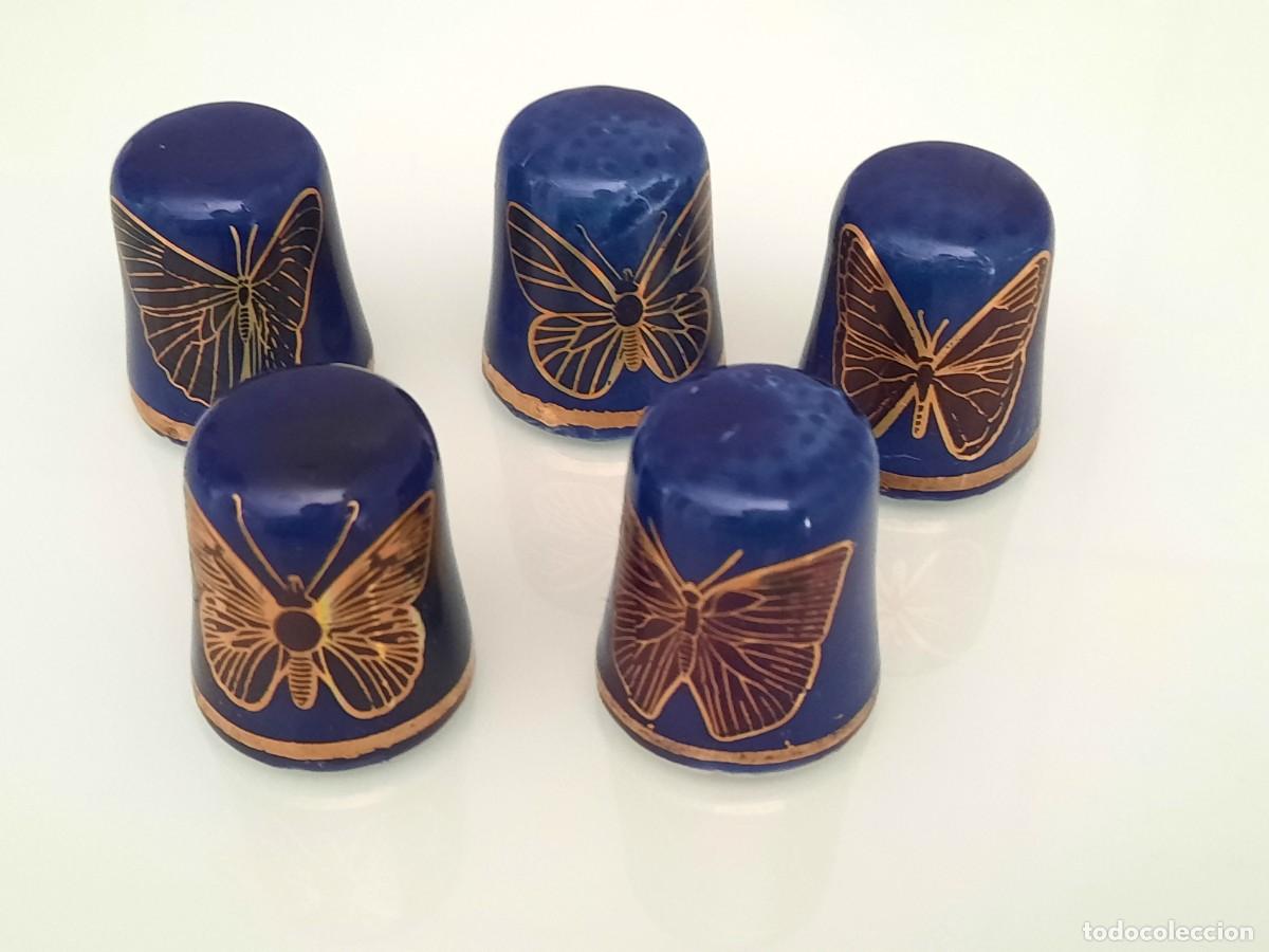 Coleccionismo de dedales: CONJUNTO DE 5 DEDALES SERIE MARIPOSAS - Foto 1