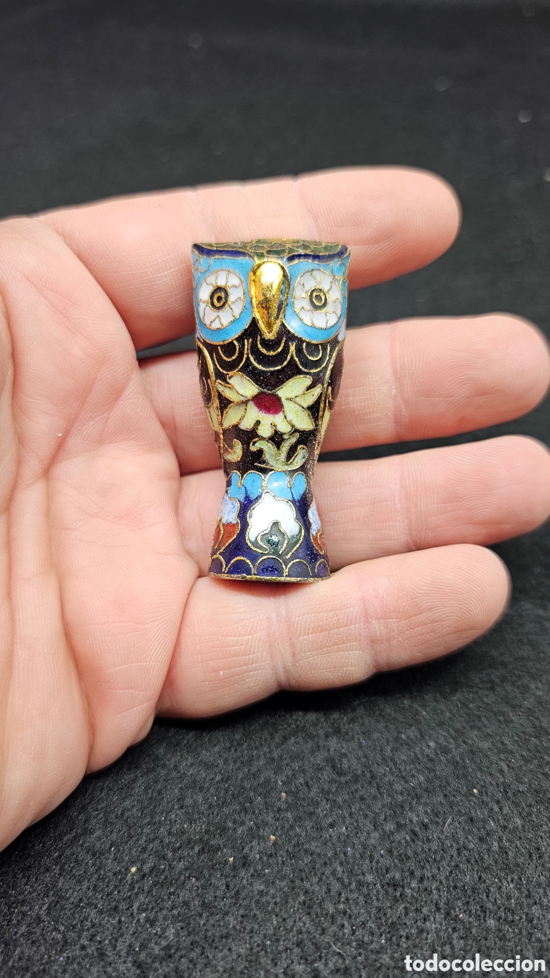 Coleccionismo de dedales: Dedal grande de cloison&eacute; / cloisonne de colecci&oacute;n