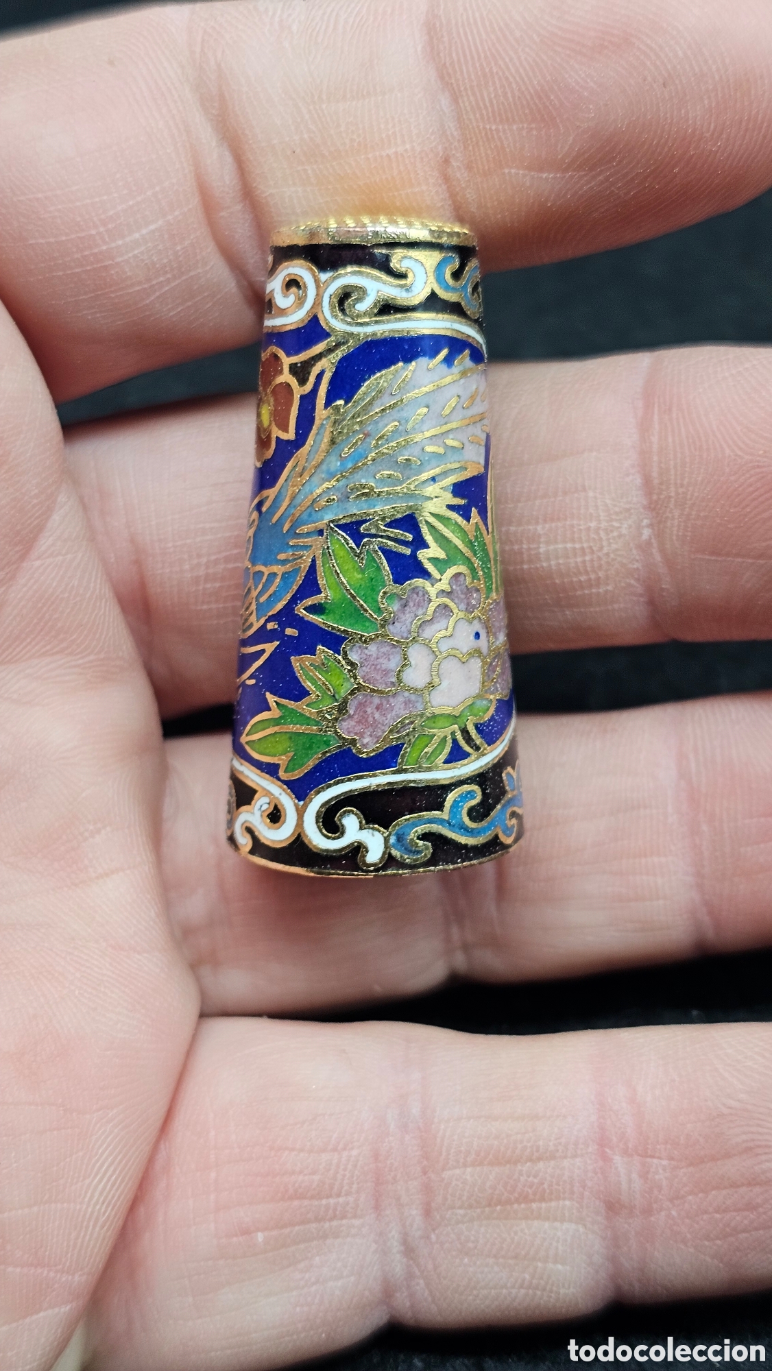 Coleccionismo de dedales: Dedal grande de cloison&eacute; / cloisonne