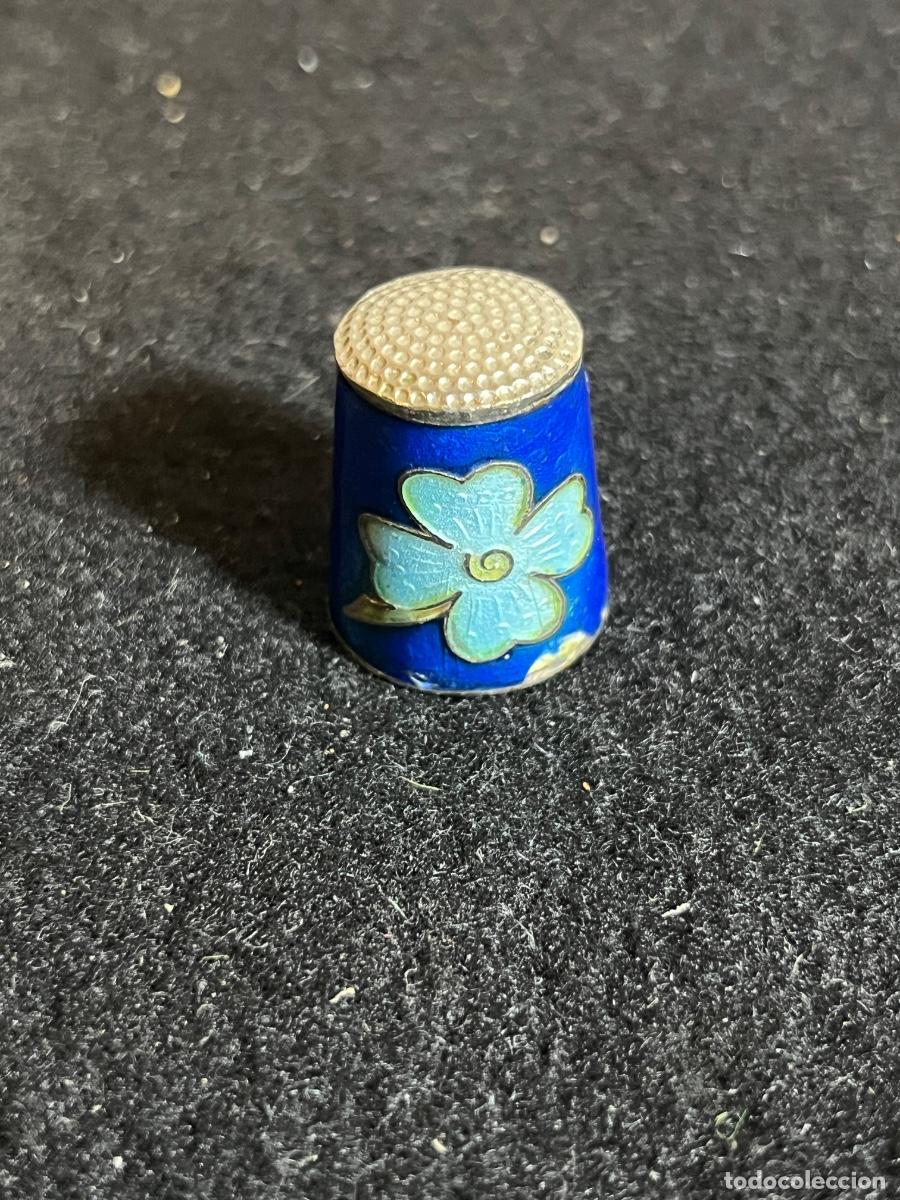 Coleccionismo de dedales: Dedal esmaltado vintage cloisonn&eacute; costura colecci&oacute;n dedal antiguo esmaltado floral retro