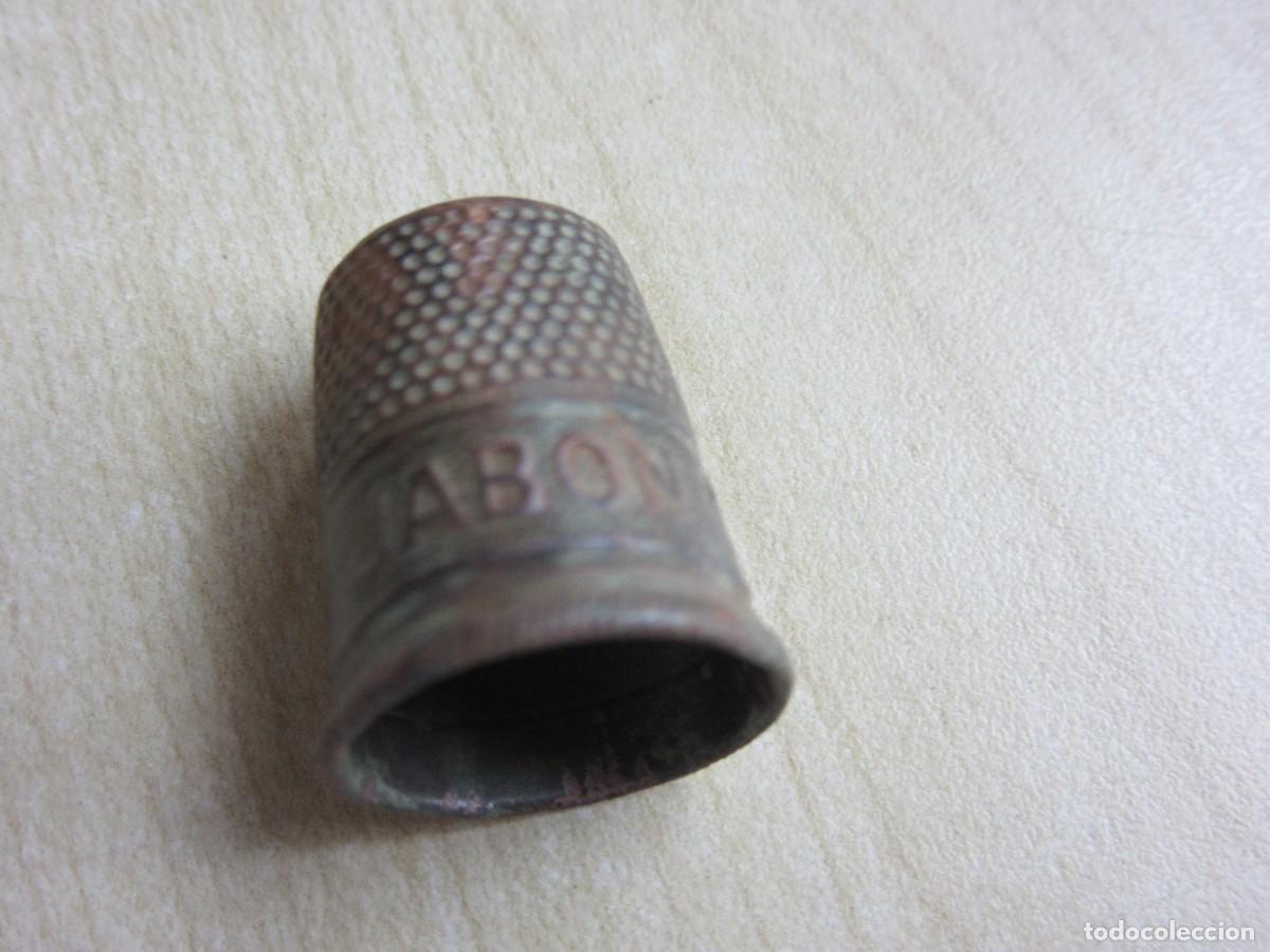 Collezionismo di ditali: Dedal publicitario USAD JAB&Ouml;N CHIMBO Mediados S XX Alto 2,2 cm Di&aacute;metro 1,6 cm