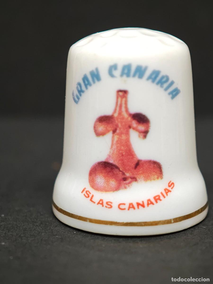 Coleccionismo de dedales: DEDAL PORCELANA GRAN CANARIAS ISLAS CANARIAS