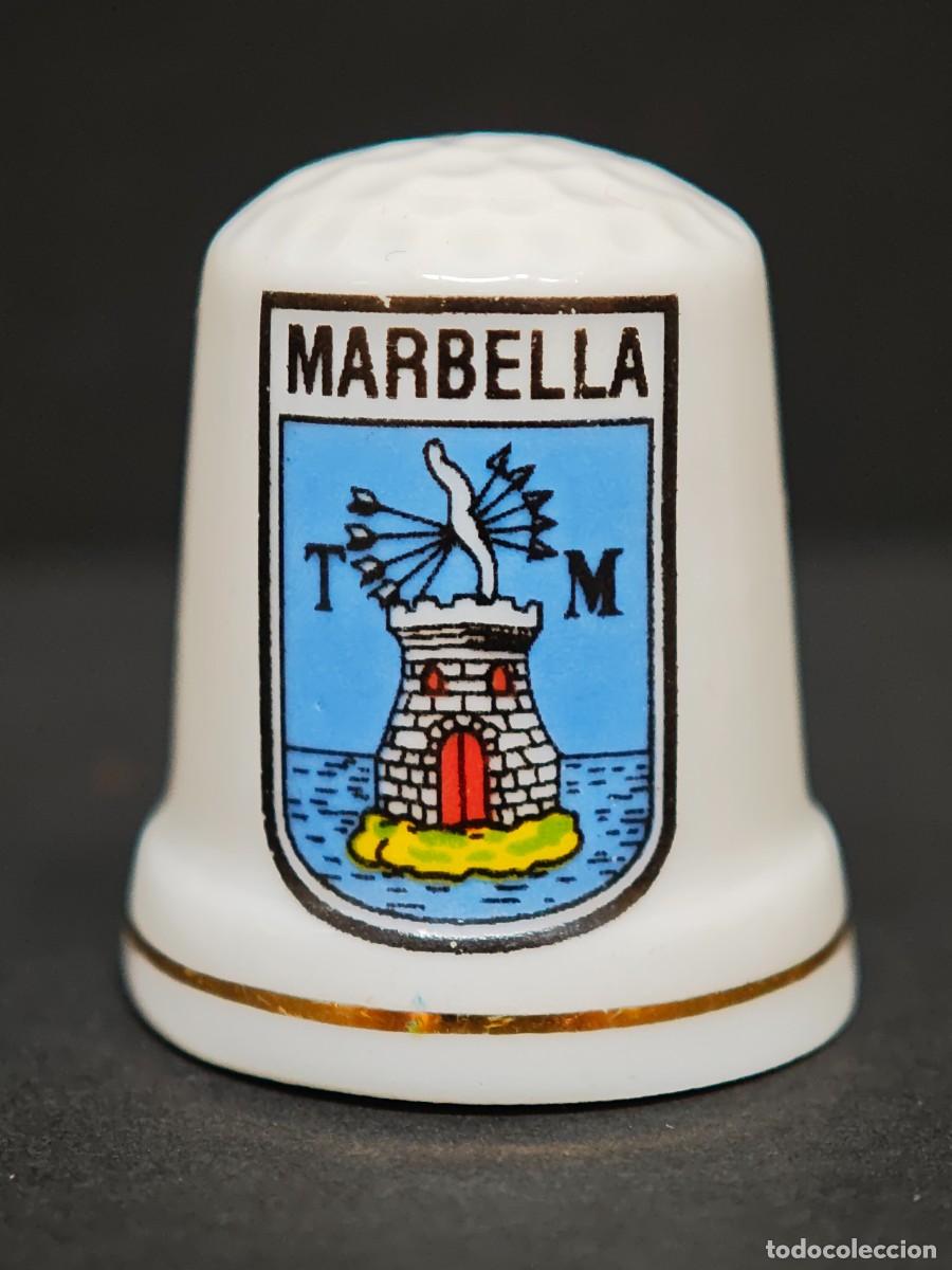 Coleccionismo de dedales: DEDAL PORCELANA MARBELLA