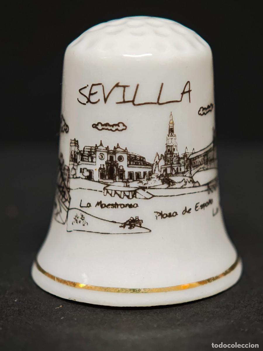 Coleccionismo de dedales: DEDAL PORCELANA SEVILLA