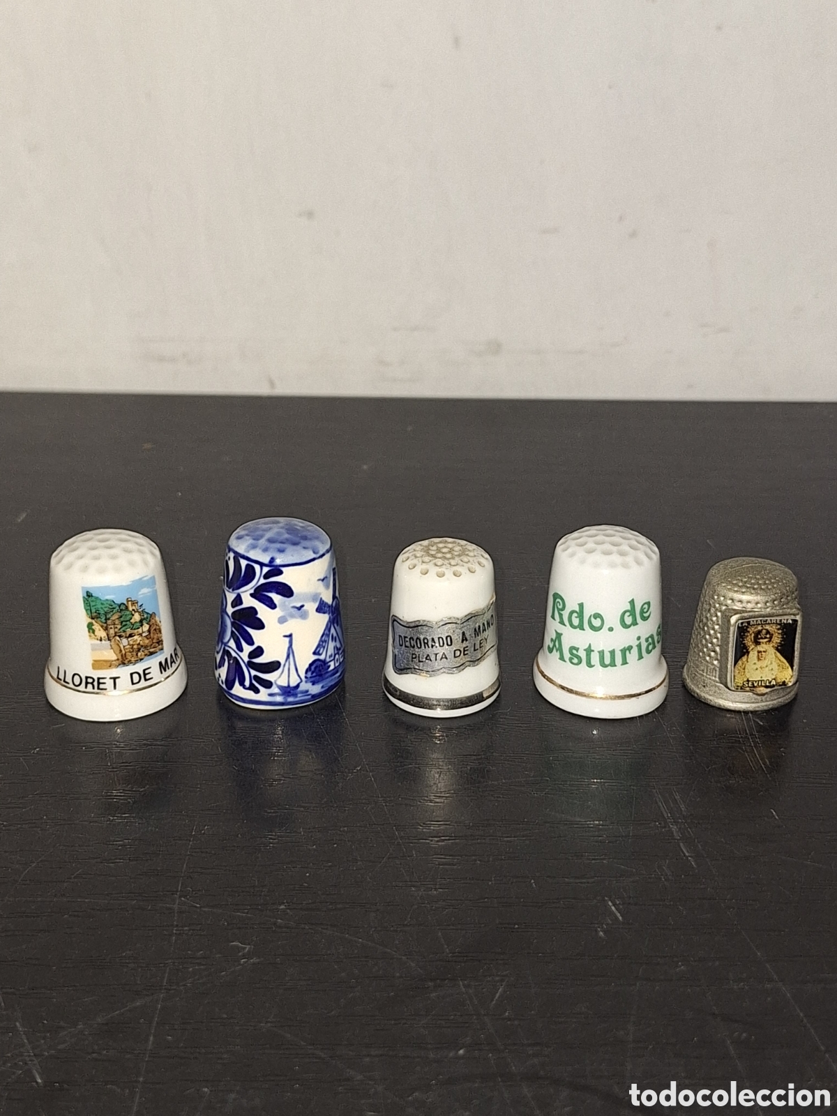 Sammlung von Fingerh&uuml;ten: Lote de cinco dedales de diferentes zonas