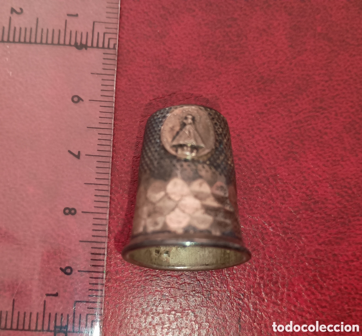 Coleccionismo de dedales: ANTIGUO DEDAL ORIGINAL DE PLATA - NUESTRA SE&Ntilde;ORA BIEN APARECIDA