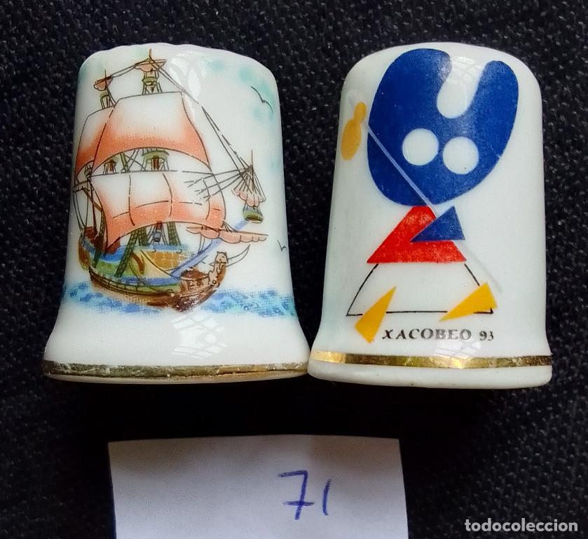 Coleccionismo de dedales: 2 dedales Gale&oacute;n/Xacobeo 93