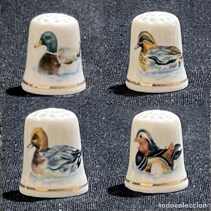 Collectionnisme de d&eacute;s &agrave; coudre: DEDAL PORCELANA - PATOS (Colecci&oacute;n de 4 dedales)
