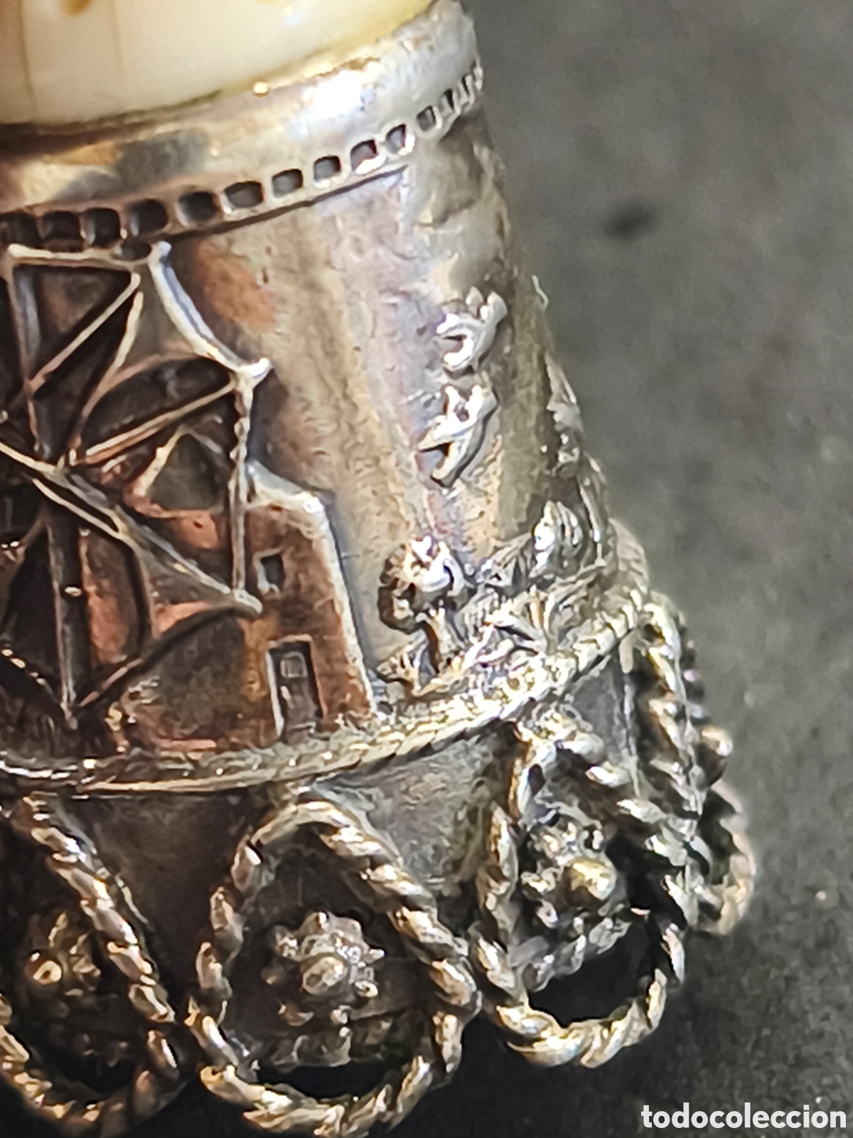 Coleccionismo de dedales: Dedal de plata con punz&oacute;n - Foto 2