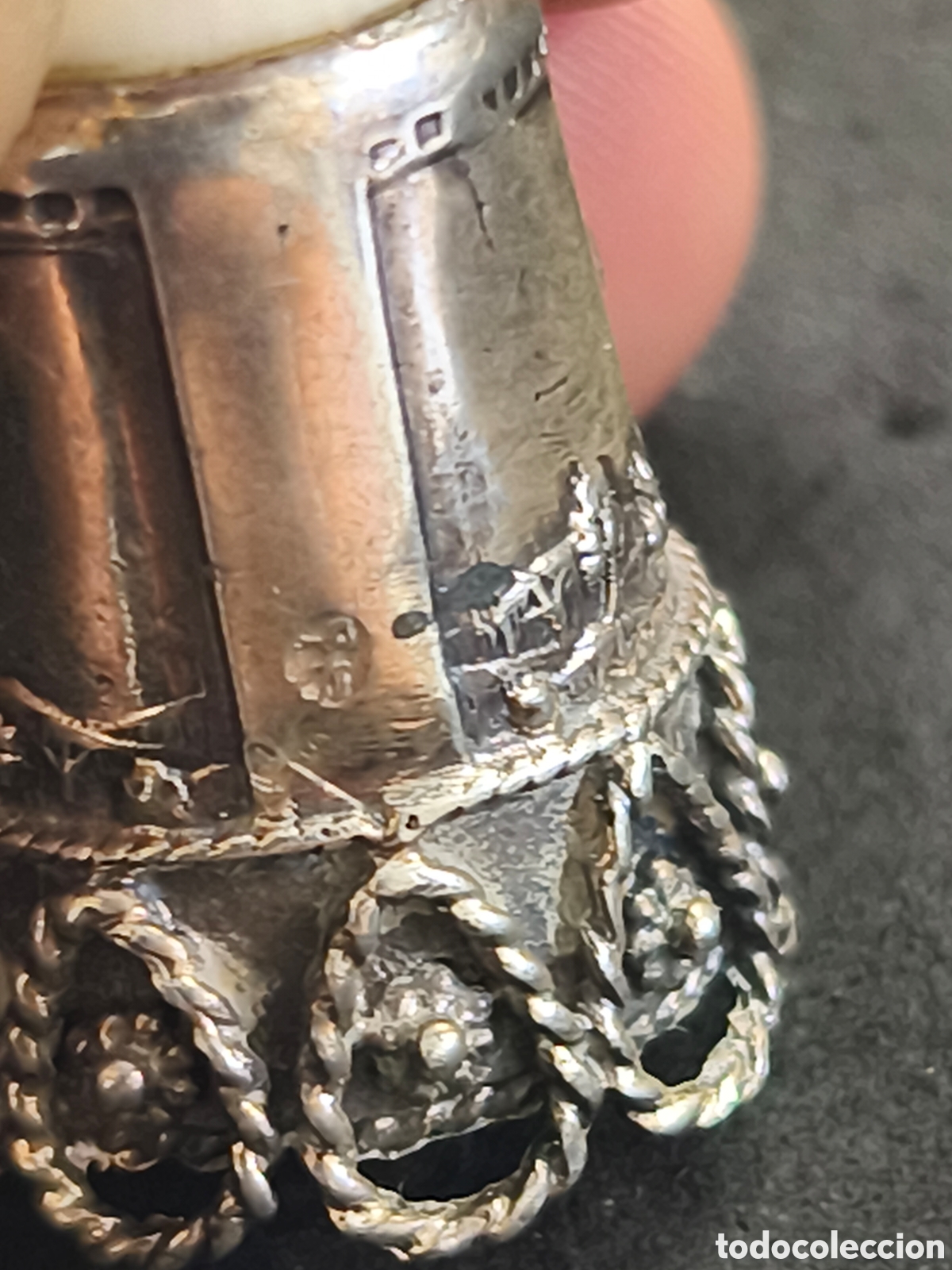 Coleccionismo de dedales: Dedal de plata con punz&oacute;n - Foto 3