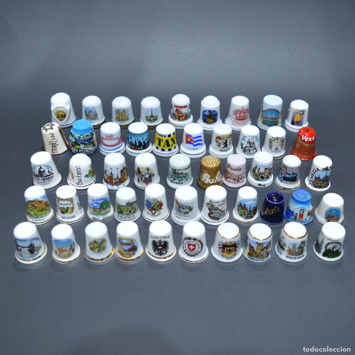 Colecionismo de dedais: LOTE 50 DEDALES DE PORCELANA DEDALES DEL MUNDO