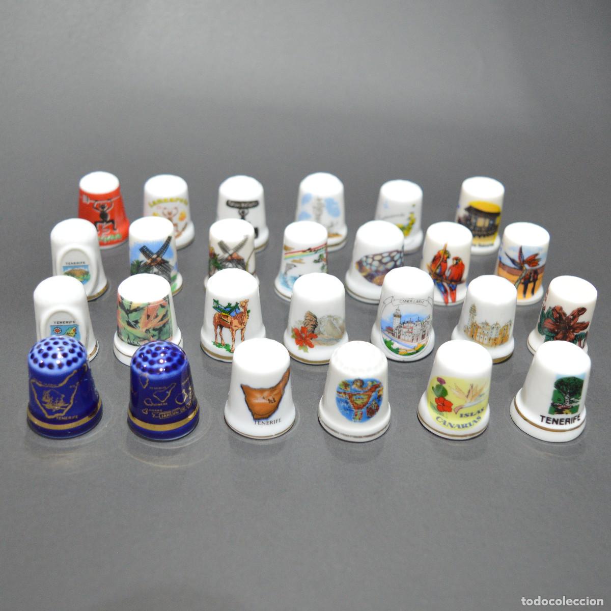 Coleccionismo de dedales: LOTE 26 DEDALES DE PORCELANA ISLAS CANARIAS DEDALES DEL MUNDO