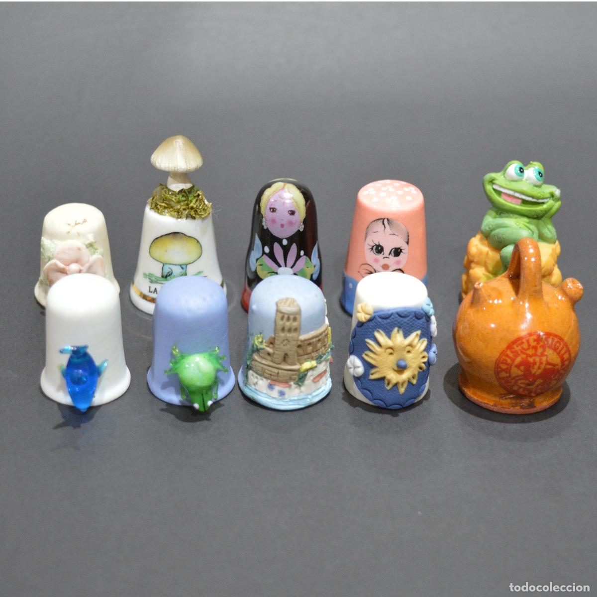 Coleccionismo de dedales: LOTE DE 10 DEDALES DE PORCELANA FIGURADOS