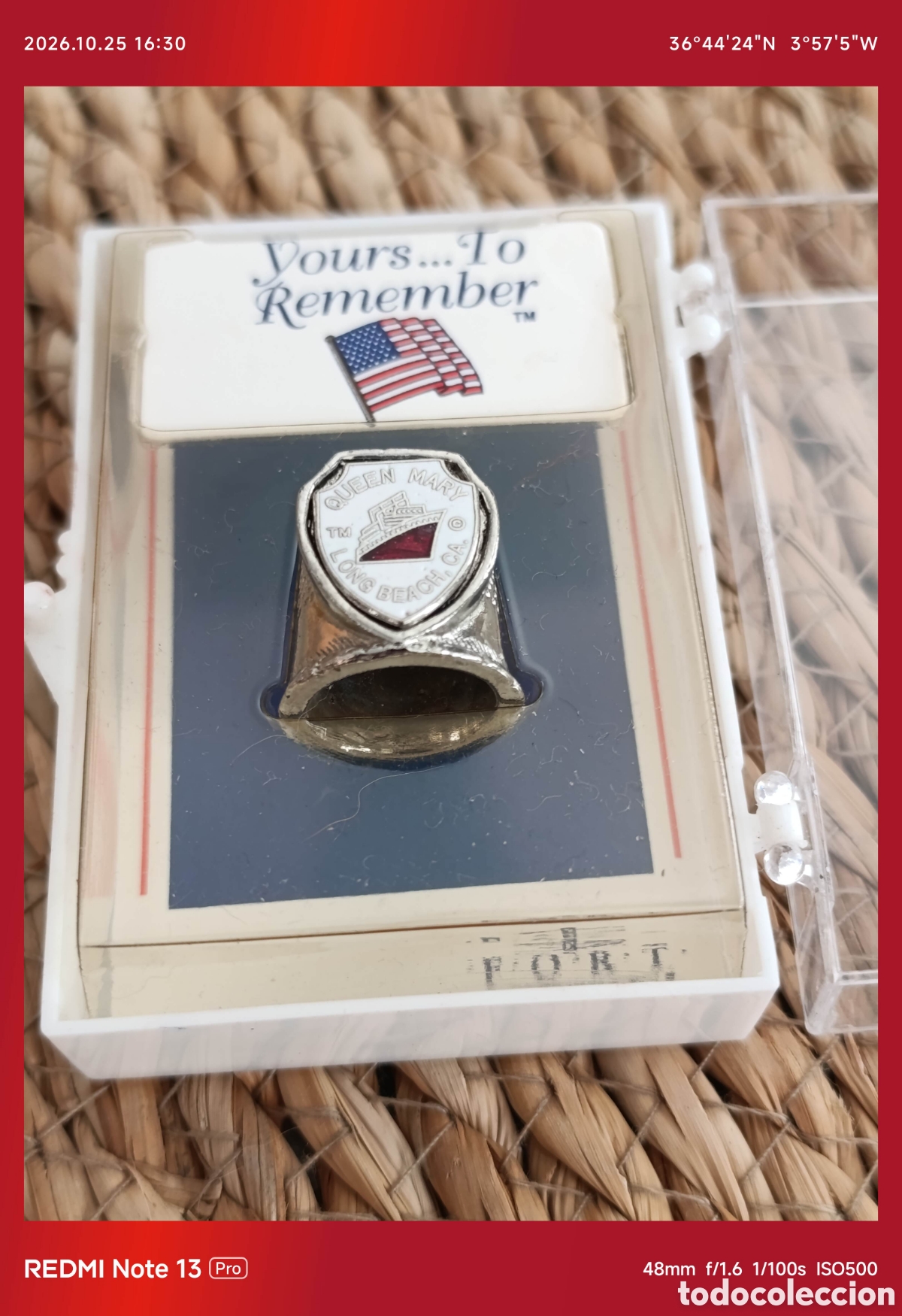 Coleccionismo de dedales: Dedal Queen Mary. Made in USA