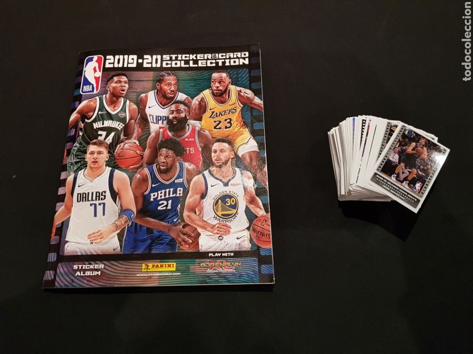 Coleccionismo deportivo: Sticker &Aacute;lbum NBA 2019 2020 Panini vac&iacute;o + 303 cromos stickers