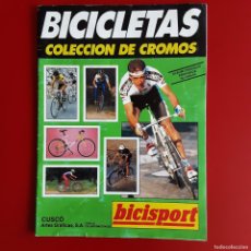 Coleccionismo deportivo: ALBUM VACIO Y LOTE DE 65 CROMOS DESPEGADOS COLECCION CROMOS BICICLETAS ED.BICISPORT