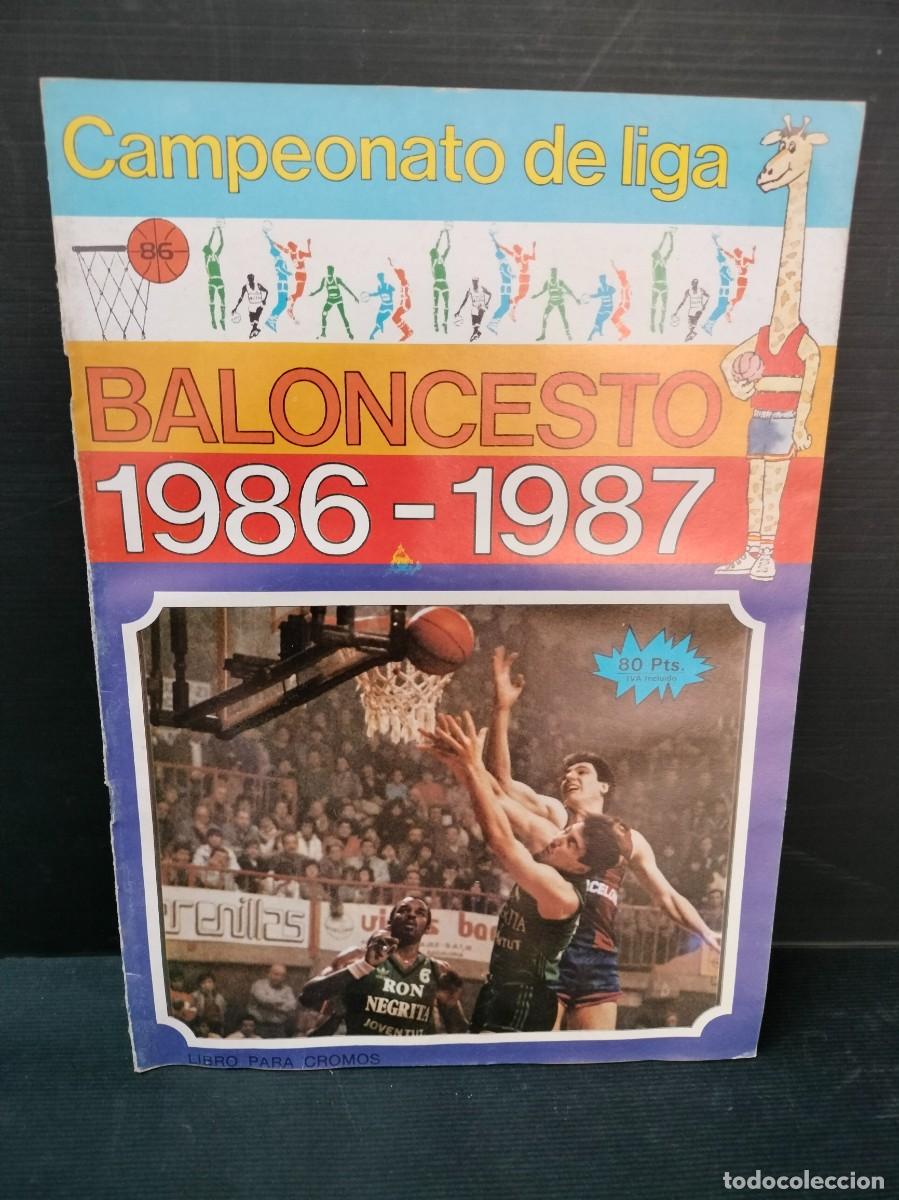 Coleccionismo deportivo: ALBUM VAC&Iacute;O PLANCHA CAMPEONATO DE LIGA BALONCESTO MERCHANTE 1986 - 1987