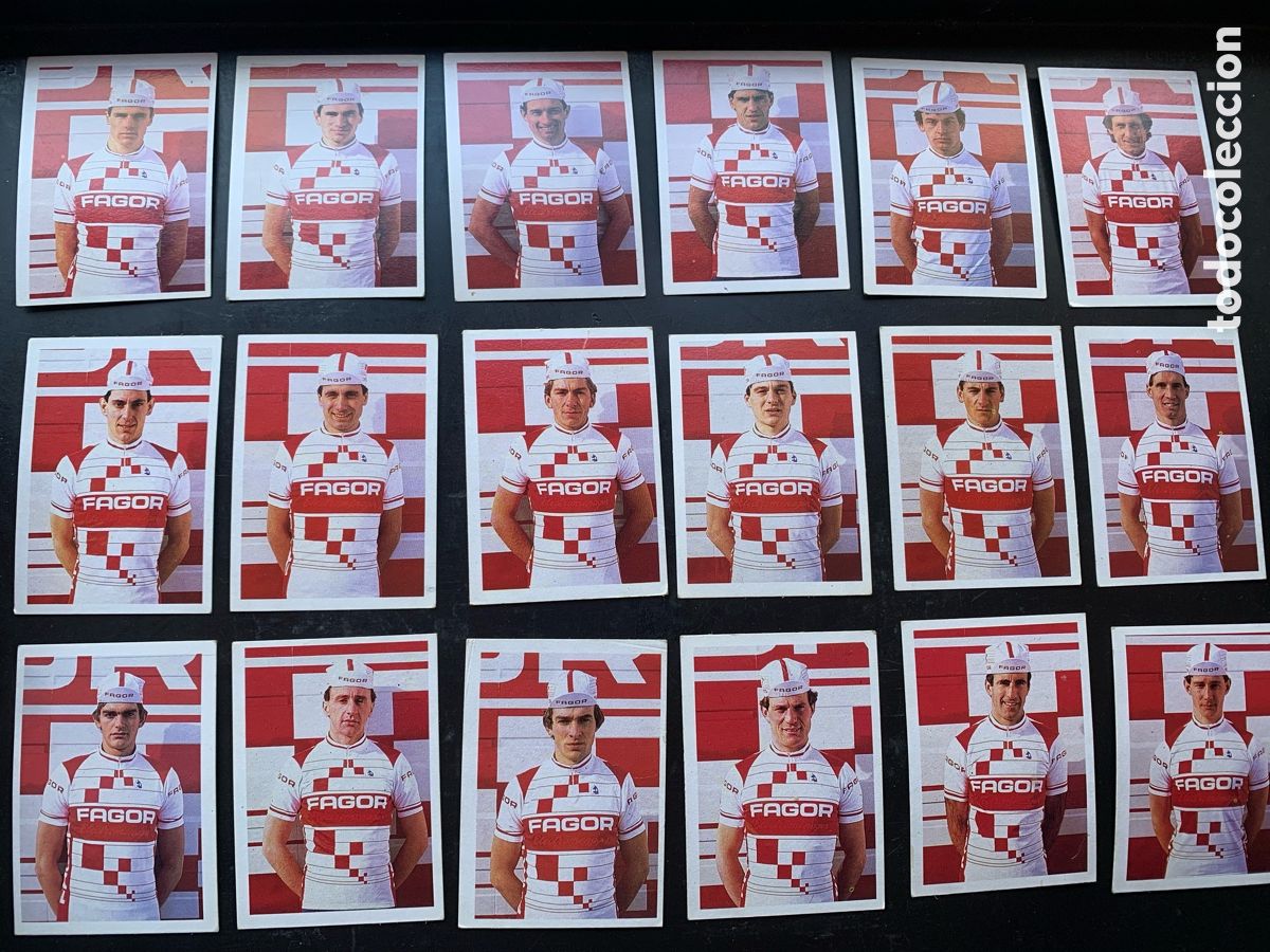 Coleccionismo deportivo: Lote cromo equipo ciclista fagor trideporte 85 fher n&ordm; del 111 al 128
