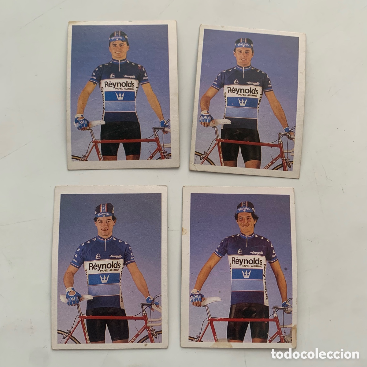 Sports collectibles: Lote cromo equipo ciclista reynolds trideporte 85 fher n&ordm; 62-64-66-67
