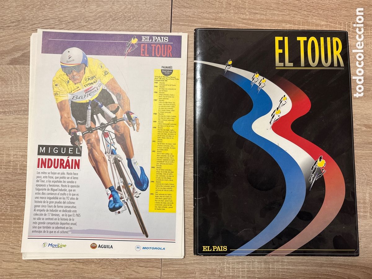 Coleccionismo deportivo: El TOUR - 17 Laminas coleccionable EL PAIS - A&ntilde;os 90 - Ciclismo MIGUEL INDURAIN