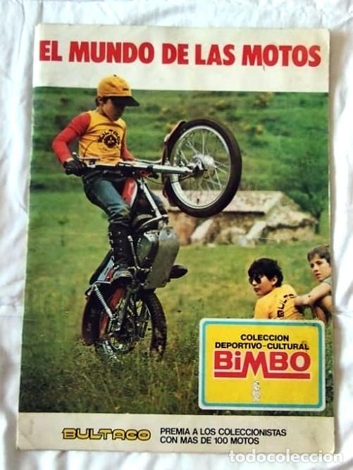 Sports collectibles: Album El Mundo de la Motos colecci&oacute;n deportiva-cultural Bimbo 1976