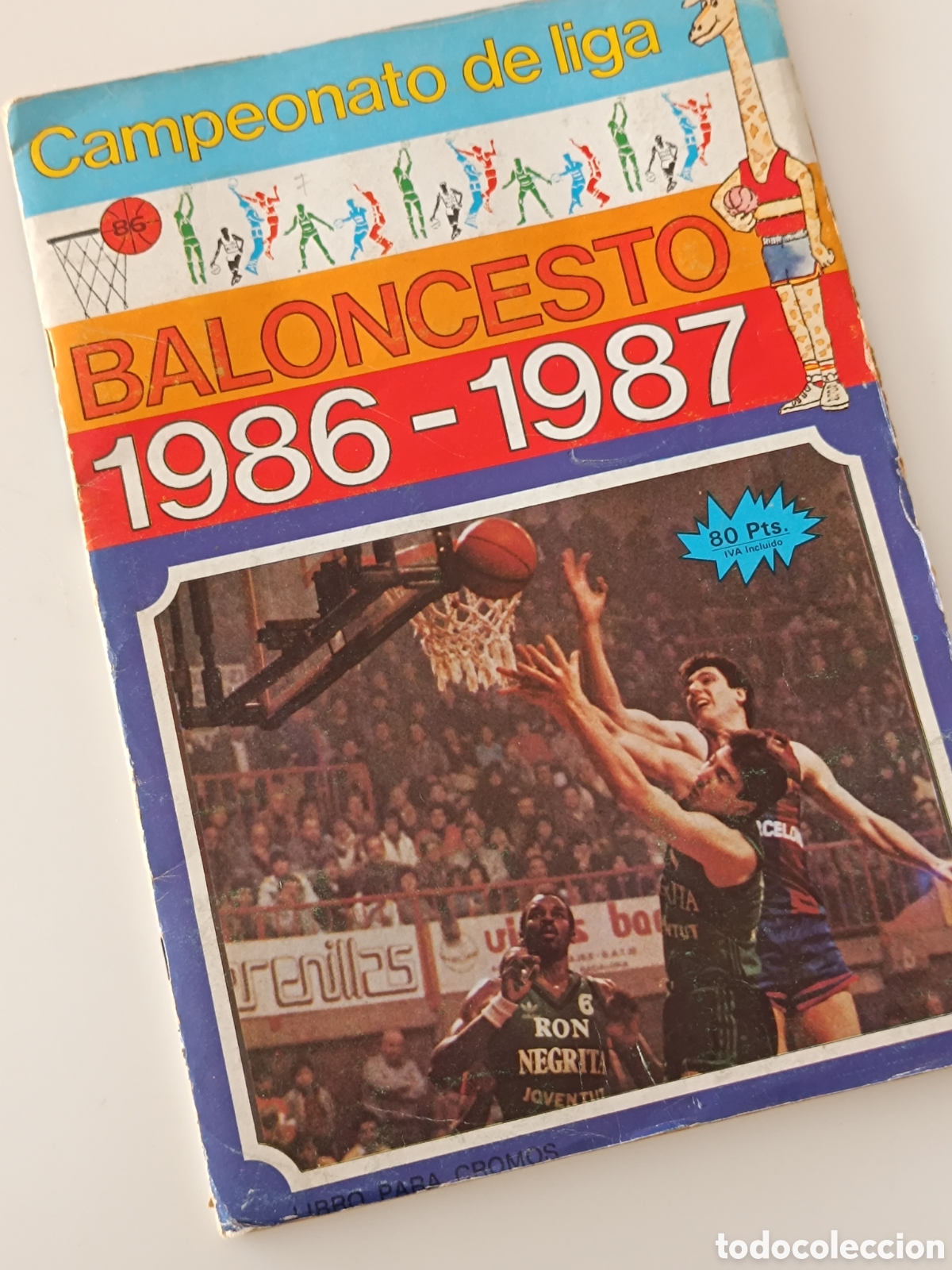 Coleccionismo deportivo: &Aacute;lbum de cromos campeonato de liga de baloncesto 1986 - 1987 incompleto