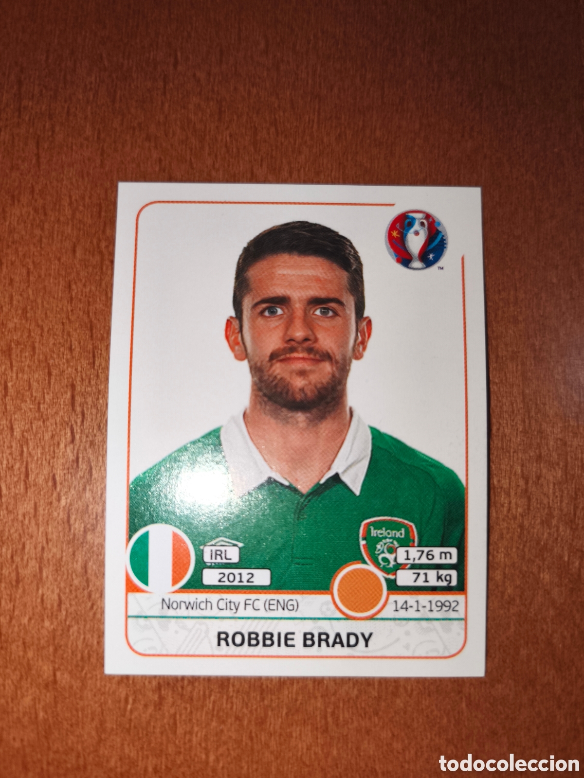 Colecionismo desportivo: Robbie Brady n&deg;529 UEFA Euro 2016 Irlanda