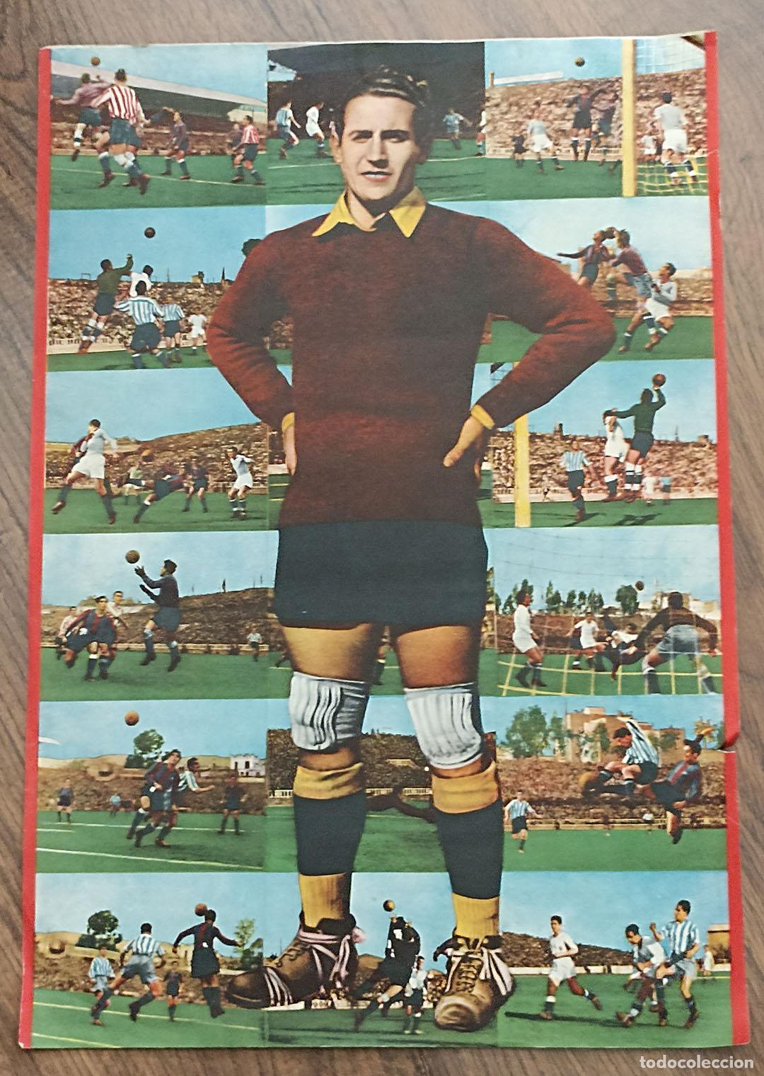 Coleccionismo deportivo: Colecci&oacute;n de 18 Cromos Vencedor Eizaguirre Valencia. Bruguera 1944-45. Hoja con los cromos sin corta
